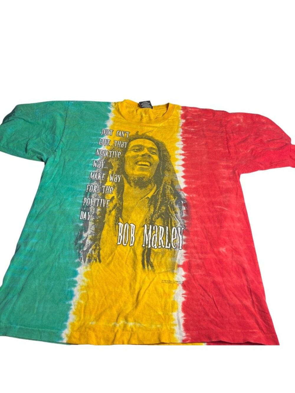 Vintage Bob Marley Zion Rootswear Tie-Dye Graphic T-Shirt 2XL Reggae Jamaica 90s